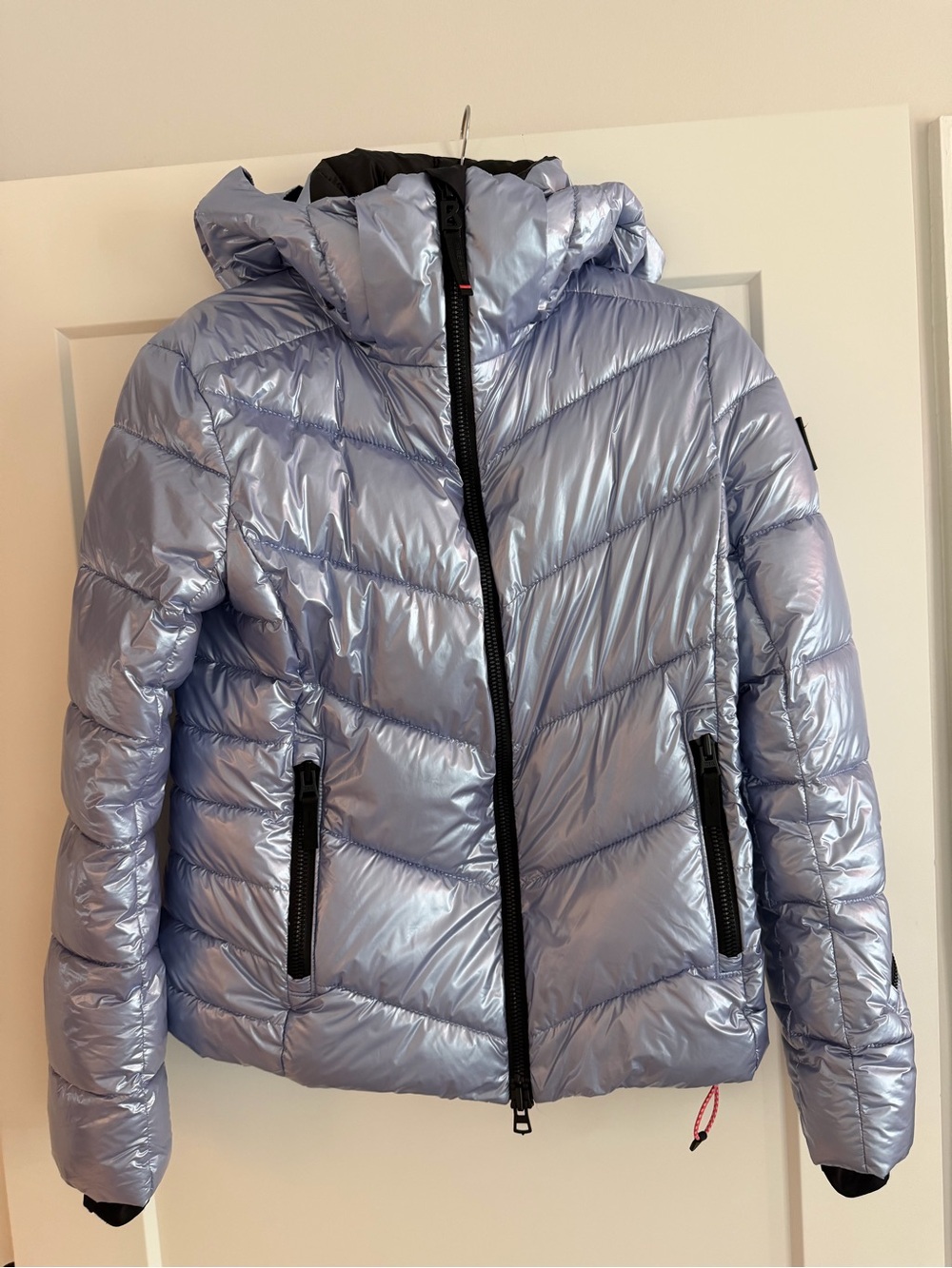 Bogner Fire + Ice metallic periwinkle women’s puffer ski jacket